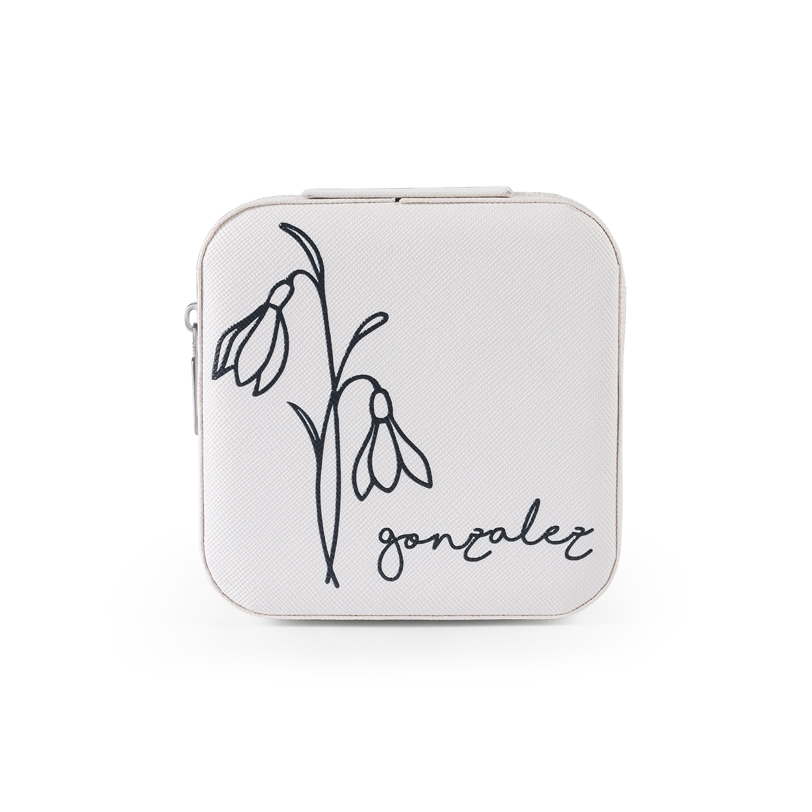 Custom Name Jewelry Gift Box with Birth Flower Personalised Travel Jewelry Box-Jessemade AU