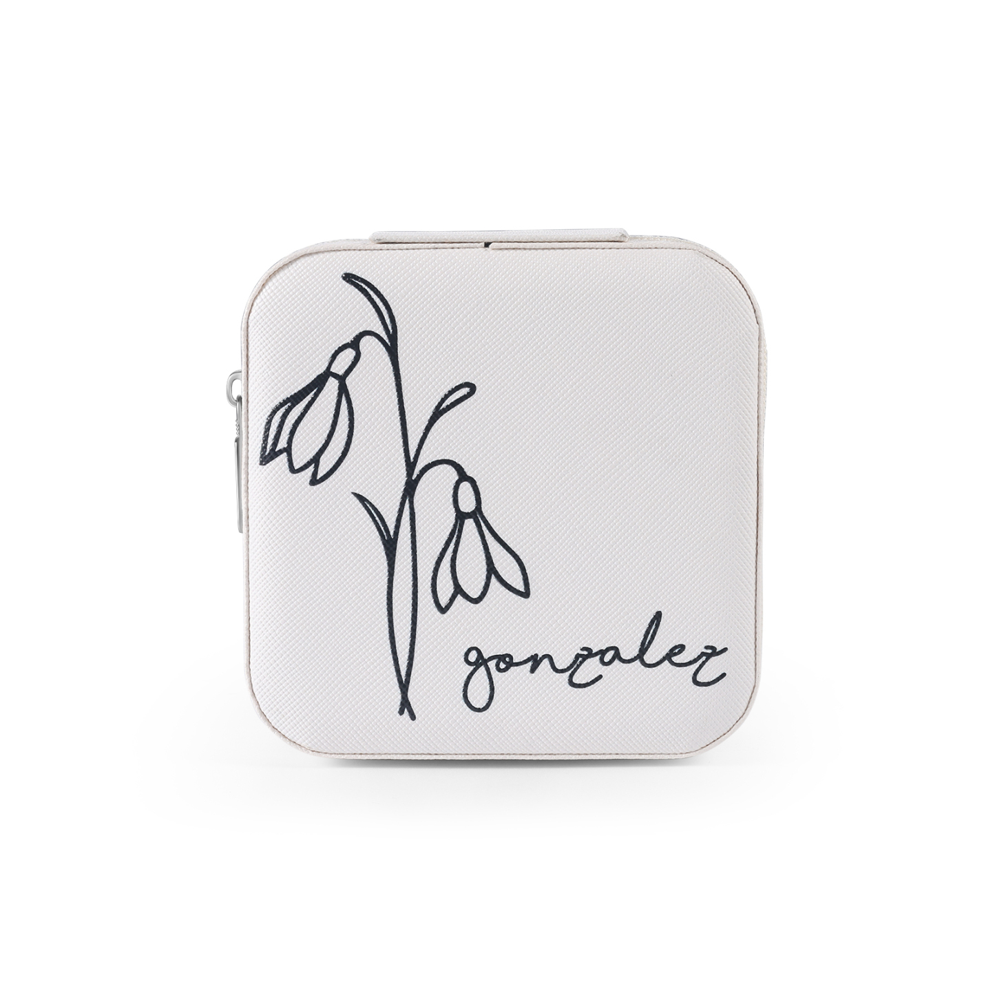 Custom Name Jewelry Gift Box with Birth Flower Personalised Travel Jewelry Box-Jessemade AU