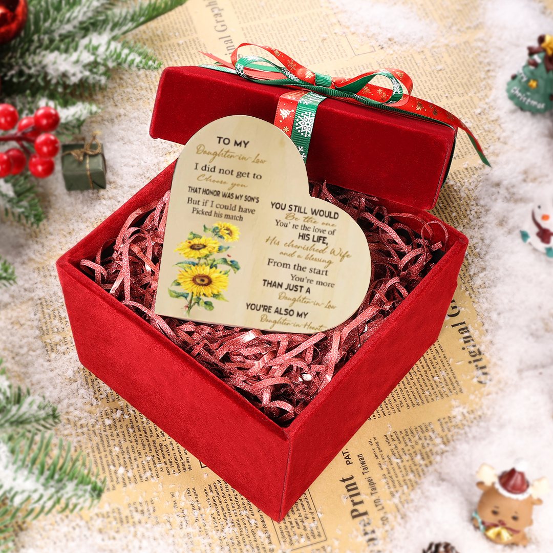 To My Daughter-in-law-Wooden Heart Candle Holder Sunflowers Candlesticks "You still would be the one"-Jessemade AU