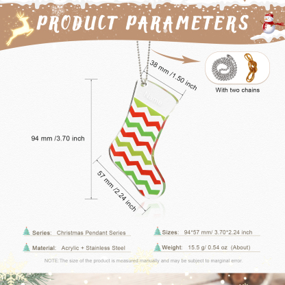 Personalised Acrylic Christmas Sock Ornaments Customised 1 Name Xmas Pendant Gifts for Boys Girls-Jessemade AU