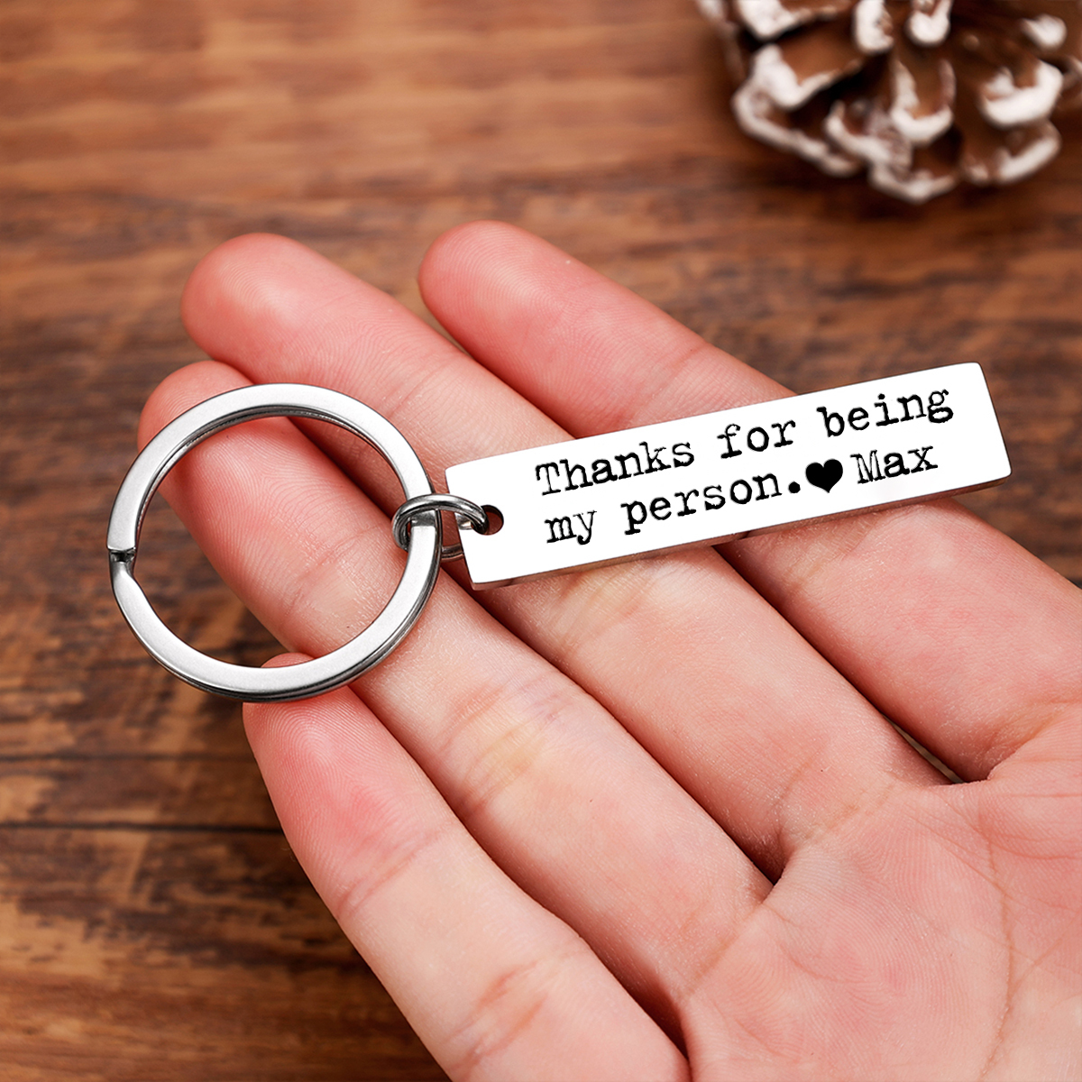 Personalised Couple Keychain Custom Name Keyring "Thanks For Being My Person" Valentine's Day Gifts-Jessemade AU
