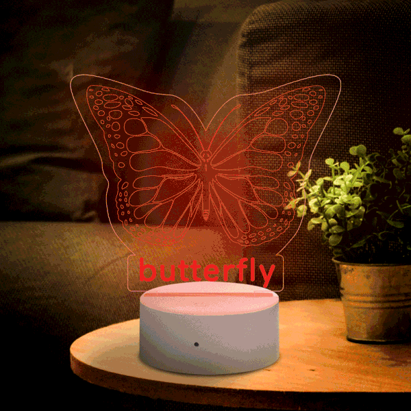 Personalised Butterfly Home Decoration Lamp With Custom Name Night Light Kid's Bedroom Decor Children's LED Light-Jessemade AU