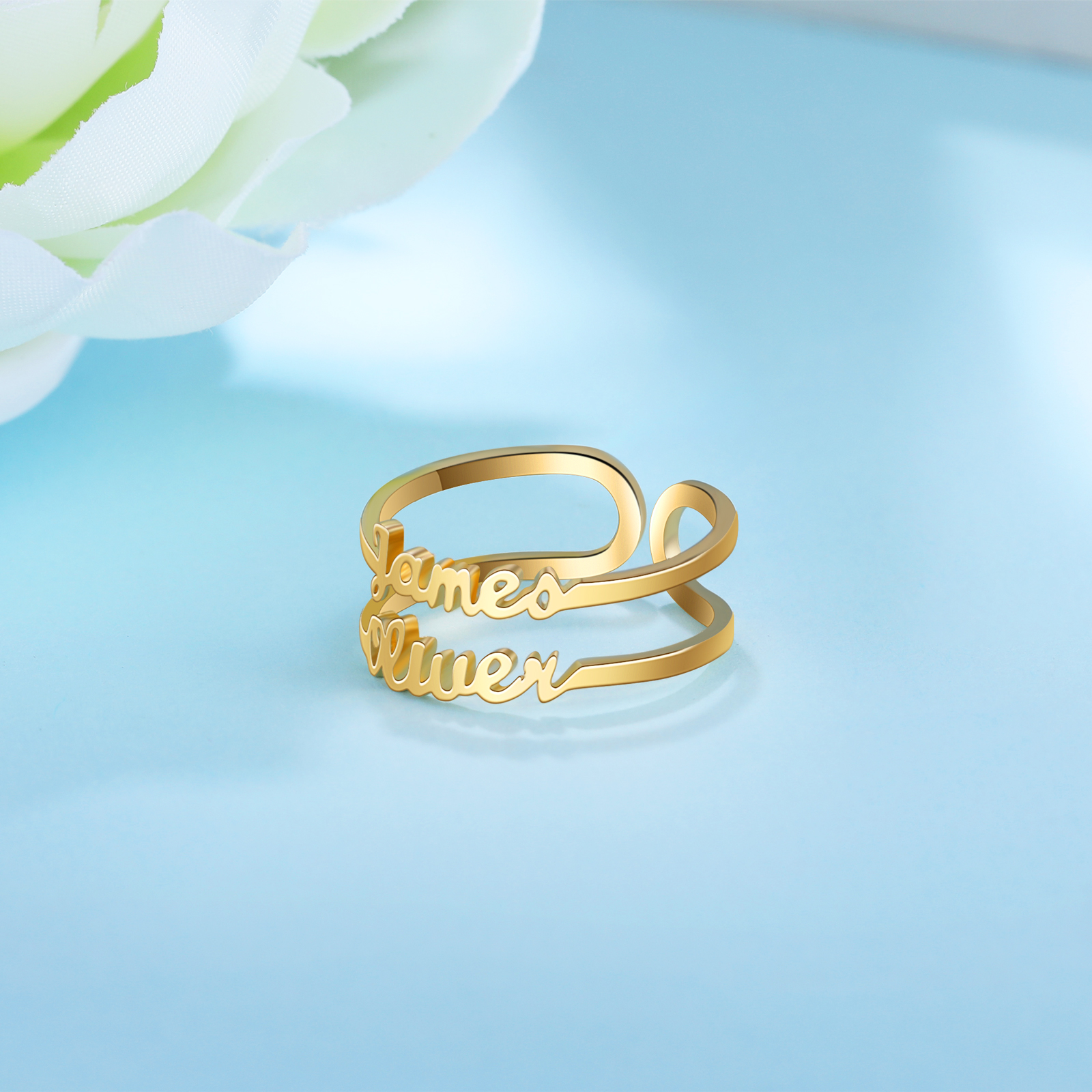 Personalised Family Name Ring Custom 2 Names Best Gift For Women-Jessemade AU