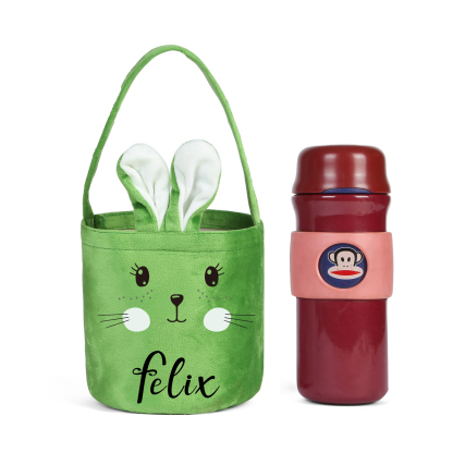 Personalised Bunny Tote Bag Custom Name Bucket Bag Bunny Basket Easter Gifts-Jessemade AU