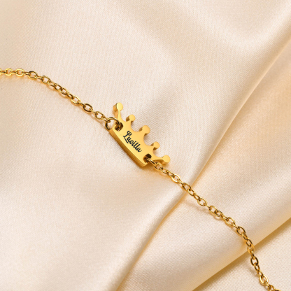 Personalised Crown Bracelet Custom Name Bracelet for her-Jessemade AU