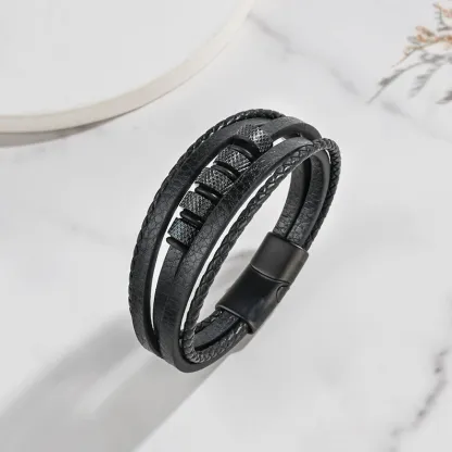 To My Grandson Leather Bracelet "I’ll always be with you" Inspirational Gifts For grandon-Jessemade AU