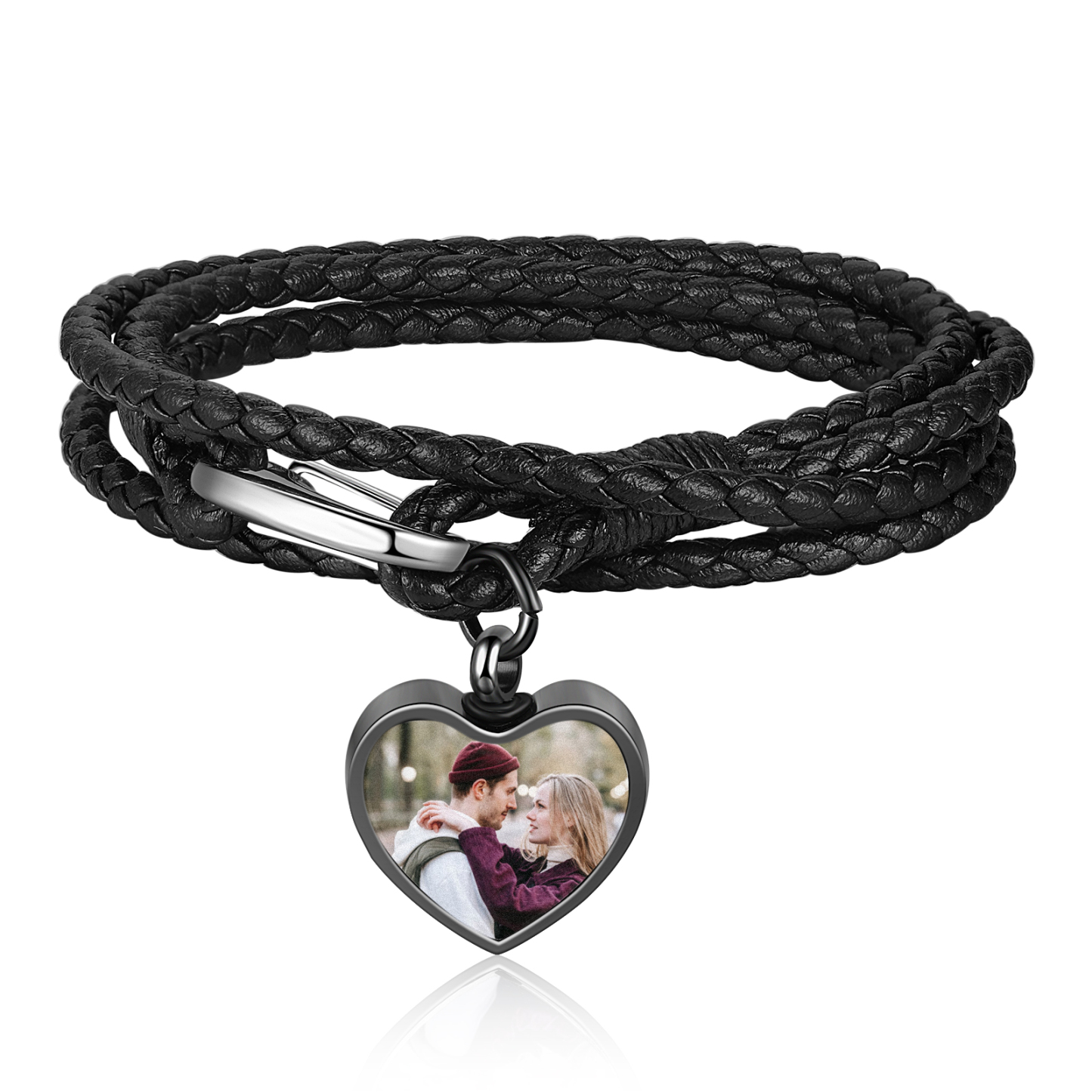 Personalised Braided Leather Bracelet Custom Photo Bracelet Gifts For Her-Jessemade AU
