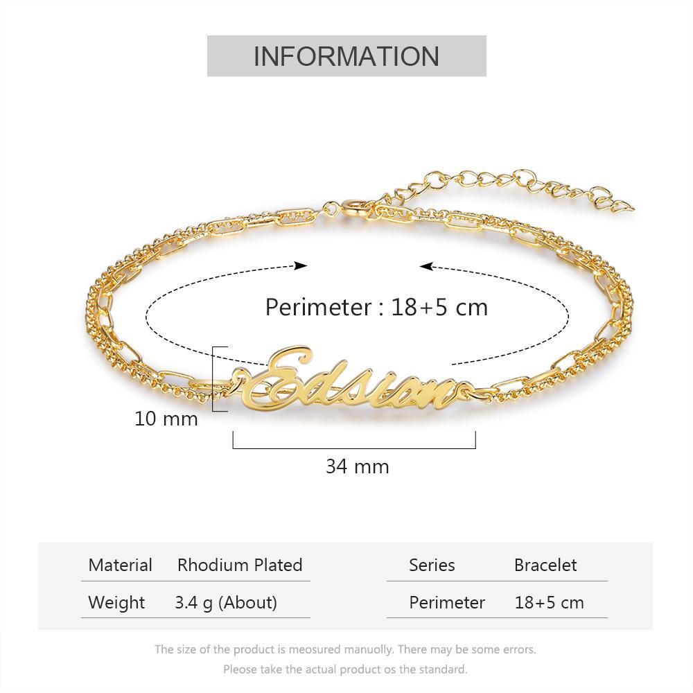 Personalised Bracelet Custom 1 Name Bracelet Gift For Women-Jessemade AU