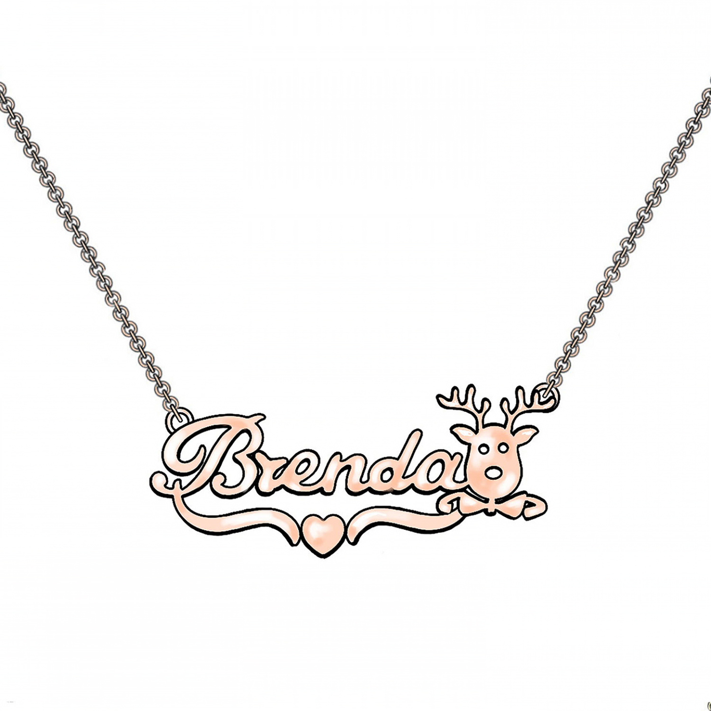 Personalised Reindeer Necklace Custom 1 Name Necklace Gift For Women-Jessemade AU