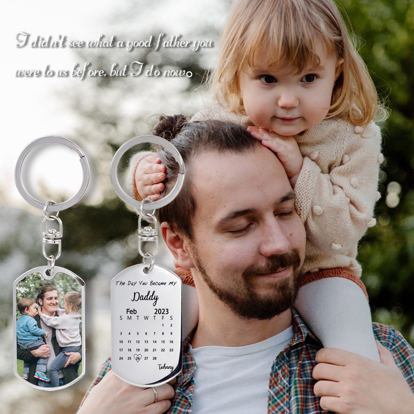 The Day You Became My Everything Custom Photo Keychain with Calendar-Jessemade AU