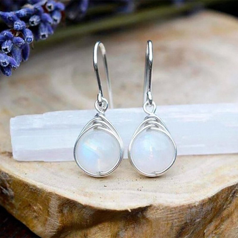 Women's Earrings Drop Dangle Earrings White Gift for Her-Jessemade AU