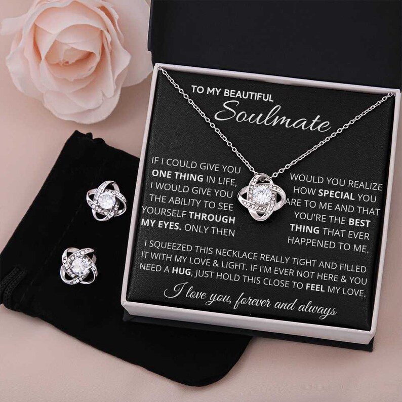 For Soulmate- S925 Love Knot Necklace "Just Hols This Close to Feel My Love"