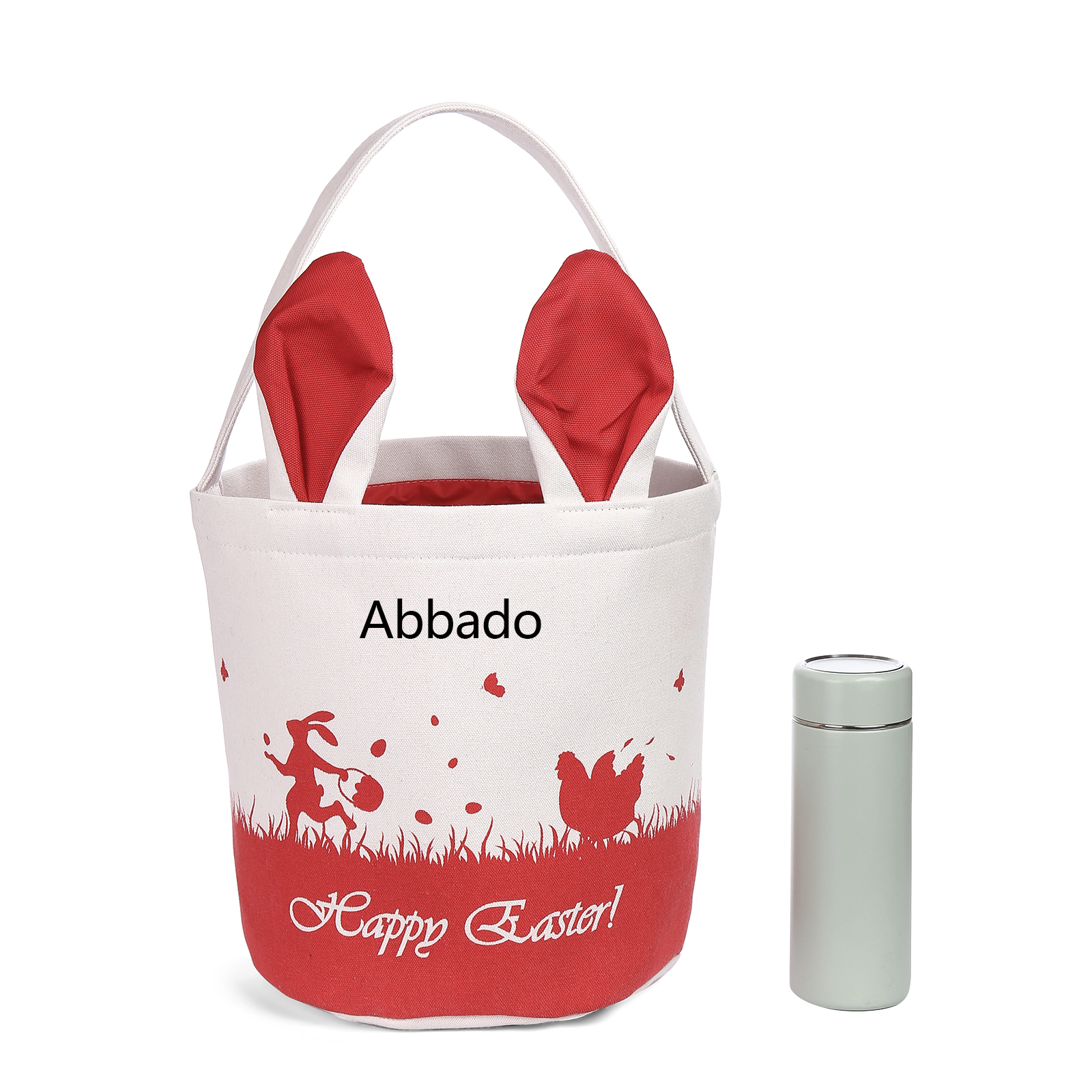 Personalised Bunny Tote Bag Customised with Name Bunny Bucket Bag Easter Gifts-Jessemade AU