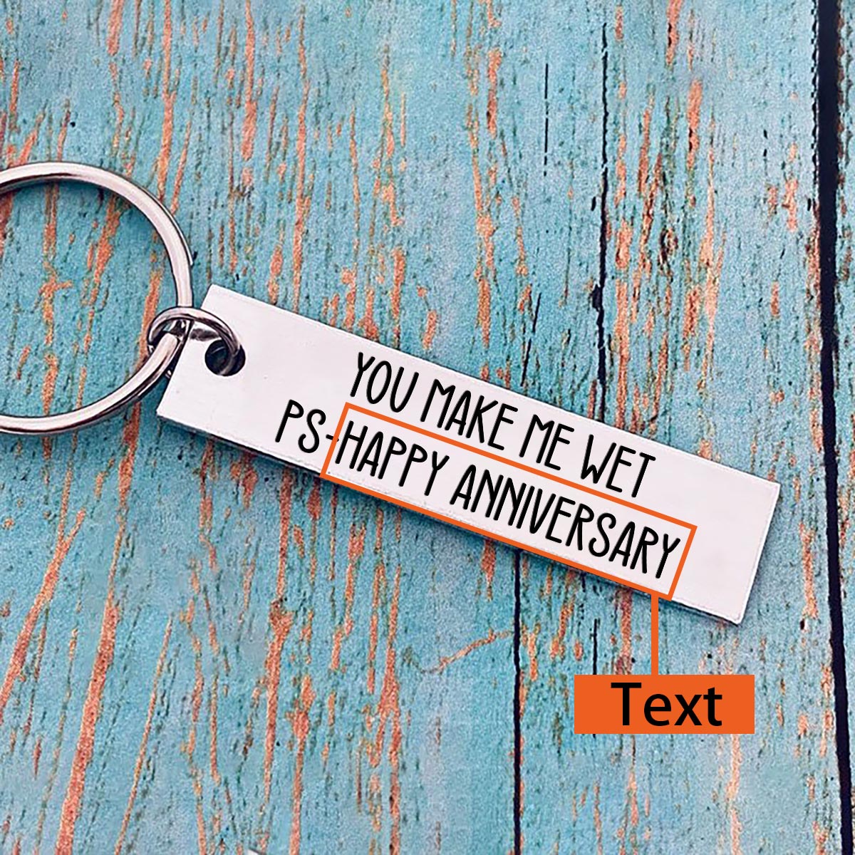 Personalised Text Keychain Funny Keychain Stainless Steel Anniversary Gift For Couples-Jessemade AU