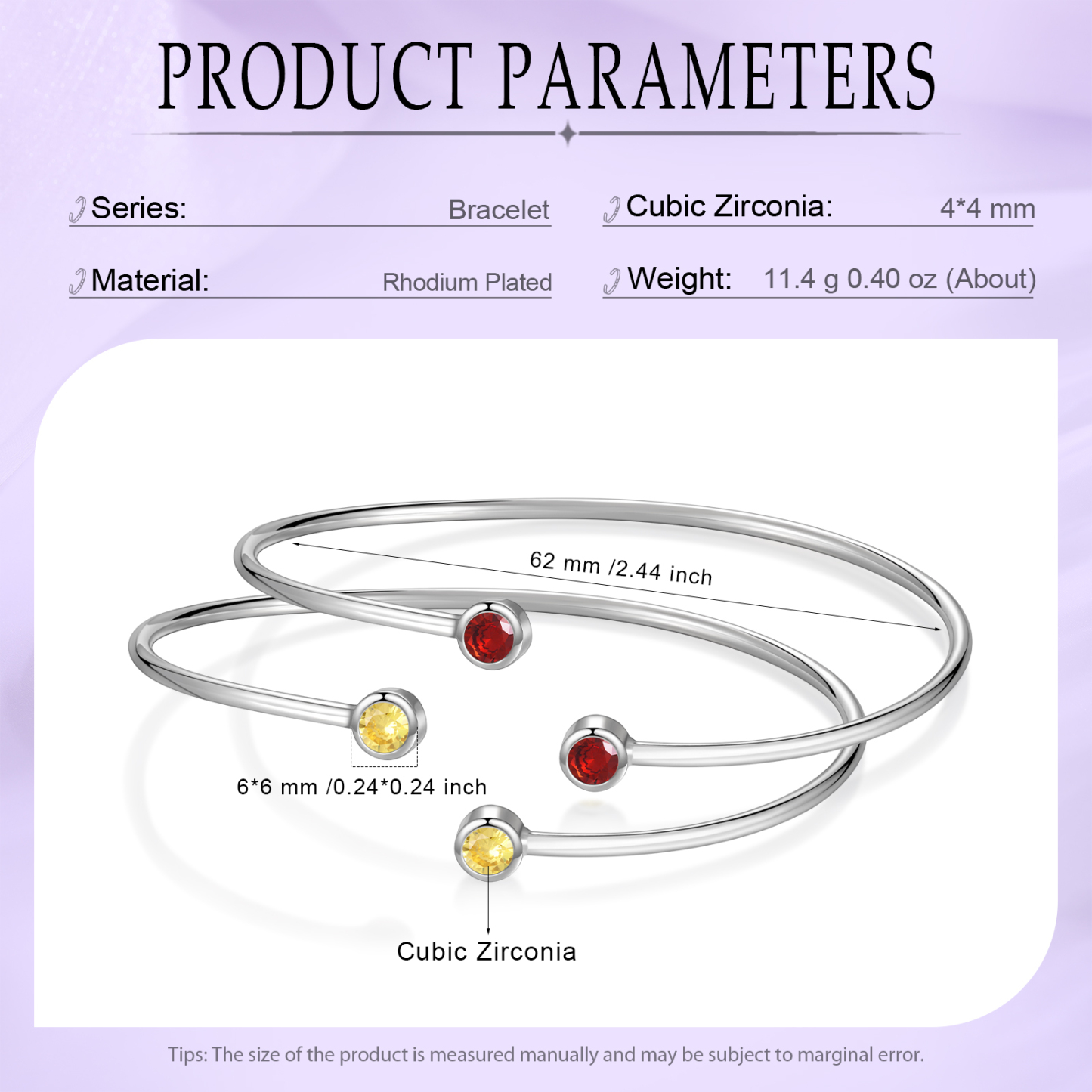 Personalised Women's Bracelet Customised with 4 Birthstones Bracelet Birthday Gift for Women Girls-Jessemade AU