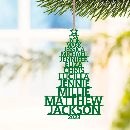 13 Names - Personalised Christmas Tree Ornaments Customised Name Xmas Wooden Decor Gifts for Family Friends-Jessemade AU