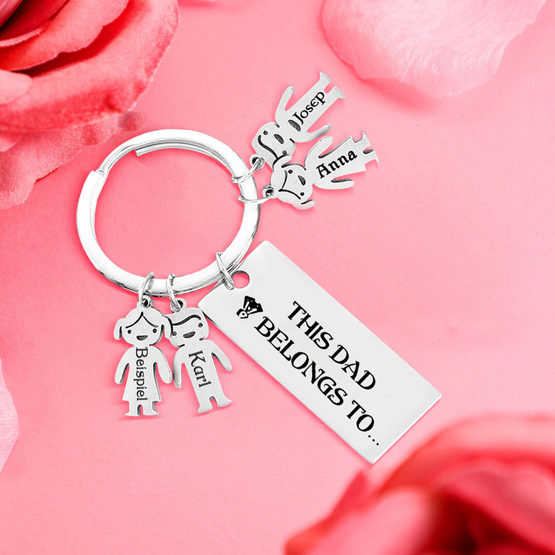 4 Names-Personalised 4 Children's Name Keychain Gift for Mum Dad-Jessemade AU