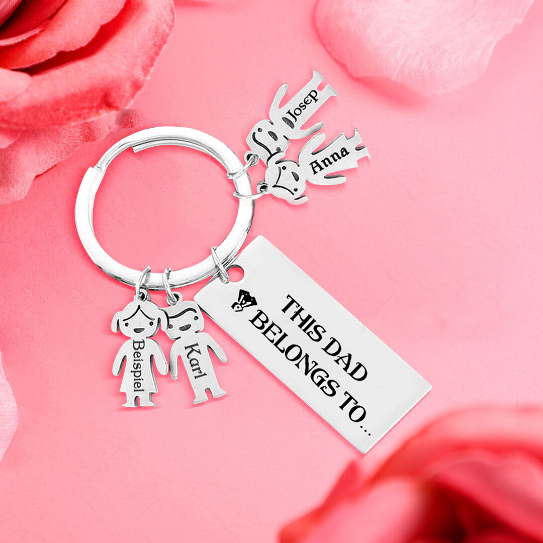 4 Names-Personalised 4 Children's Name Keychain Gift for Mum Dad-Jessemade AU