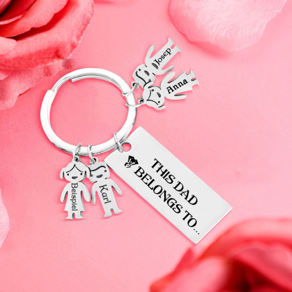 4 Names-Personalised 4 Children's Name Keychain Gift for Mum Dad-Jessemade AU