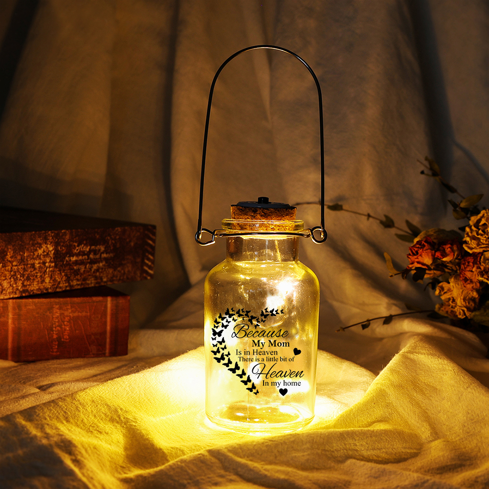 Memorial Jar Night Light "There Is A Little Bit of Heaven In My Home"-Jessemade AU