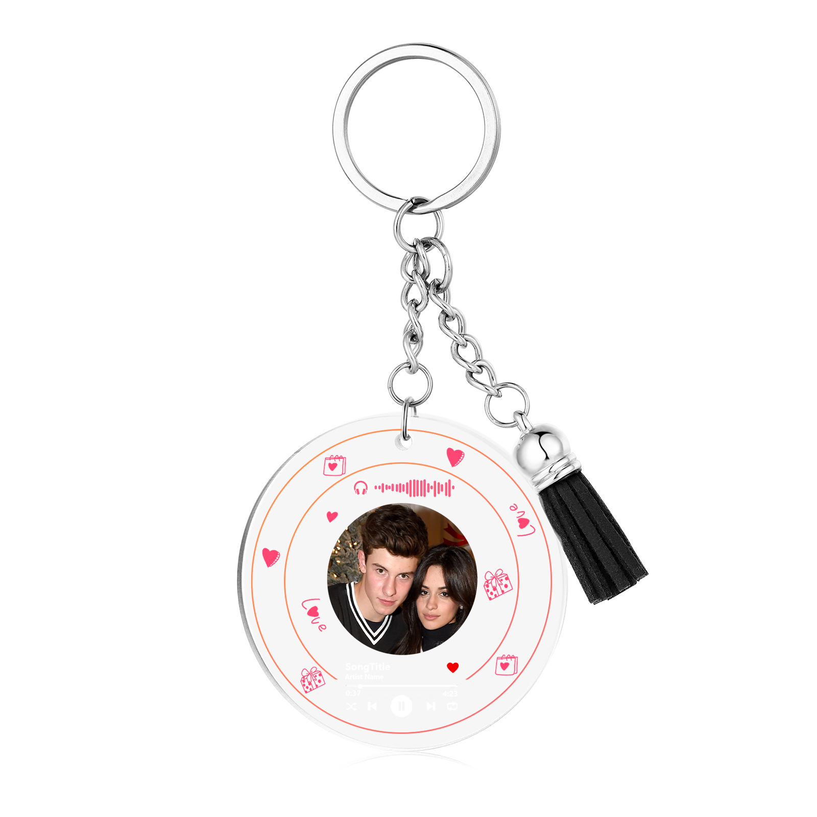 Personalised Spotify Code Keyring Custom Photo Acrylic Scannable Music Keychain Valentine's Day Gift for Couples-Jessemade AU