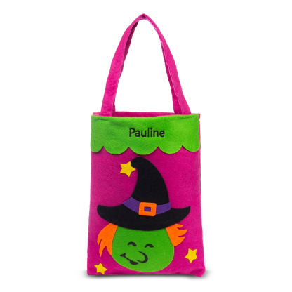Personalised Halloween Tote Bags Custom 1 Name Tote Bag Halloween Candy Bag for Kids-Jessemade AU