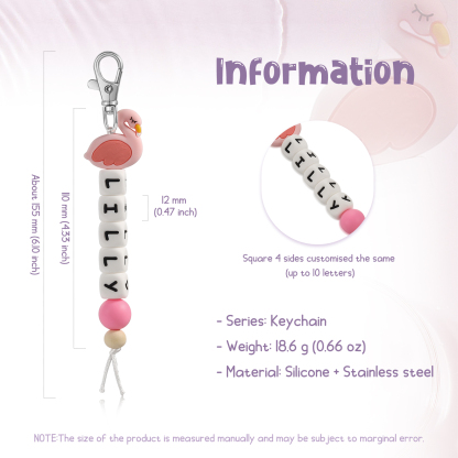 Personalised Name Keychain Custom Name Swan Keychain for kids-Jessemade AU