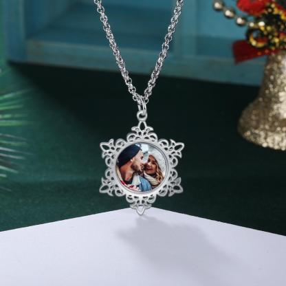 Personalised Snowflake Necklace Custom 1 Photo Necklace Gifts For Her-Jessemade AU