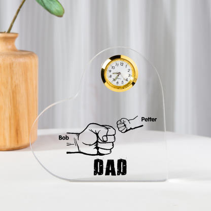 Father's Day Gifts Acrylic Heart Keepsake Personalised Fist Bump Heart Sign with 2 Names-Jessemade AU