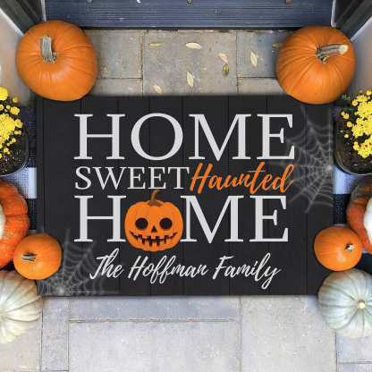 Personalised Halloween Doormat Pumpkin Doormat Home Decor - Sweet Haunted-Jessemade AU