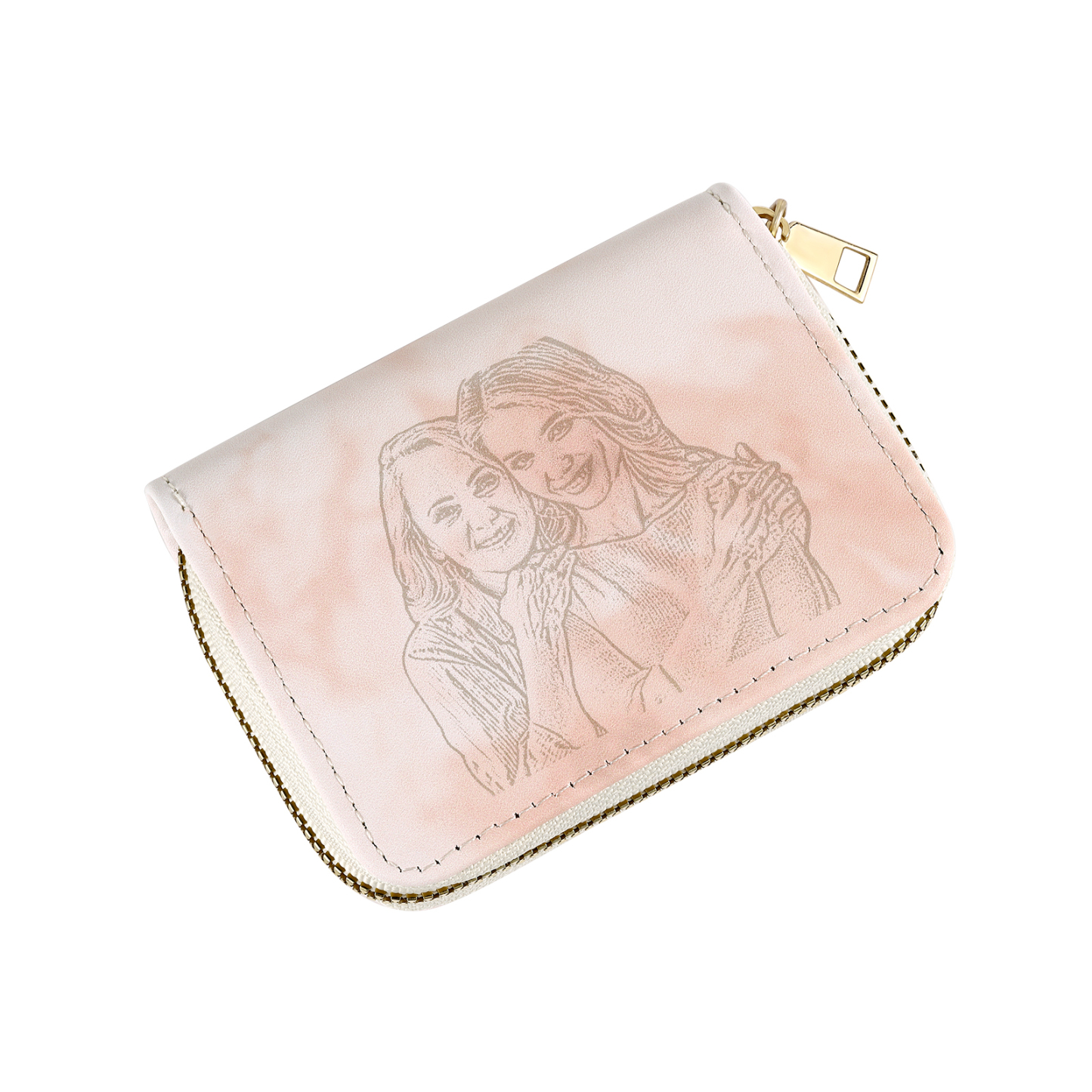 Personalised Women's Leather Wallet Custom Photo & Text Zipper Wallet Accordion Wallet Gift for Her-Jessemade AU