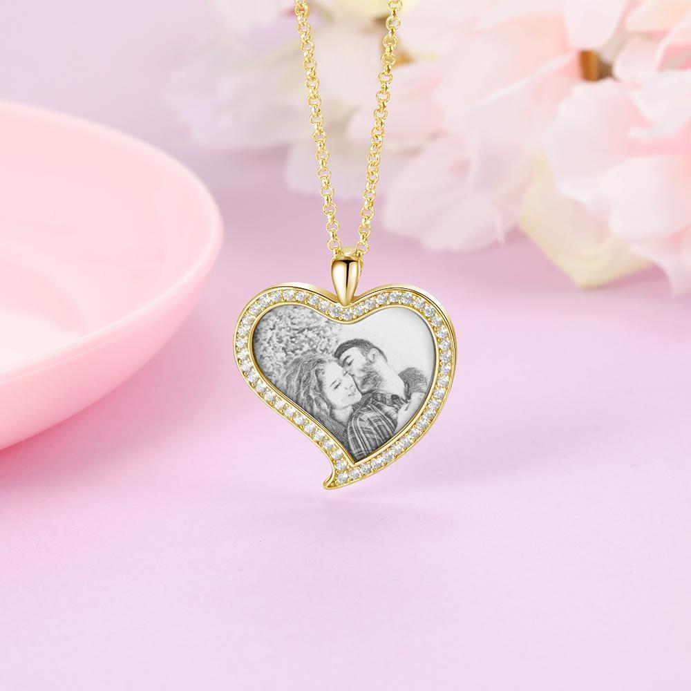 Personalised Heart Necklace Custom Photo Necklace Gifts For Her-Jessemade AU