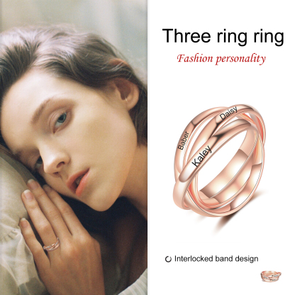 Personalised 3 Names Women's Ring-Jessemade AU