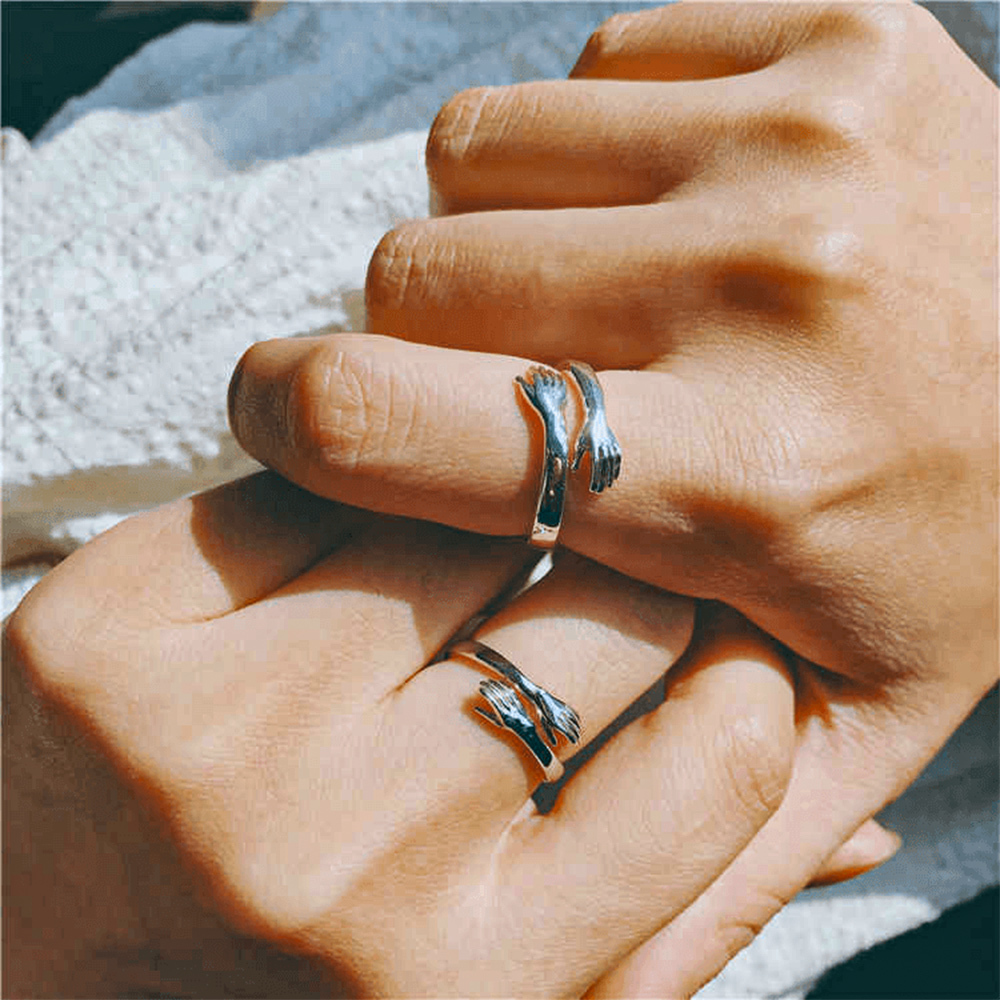 2024 New Couple Hug Ring Customised with Name Open Ring Gift for Her-Jessemade AU