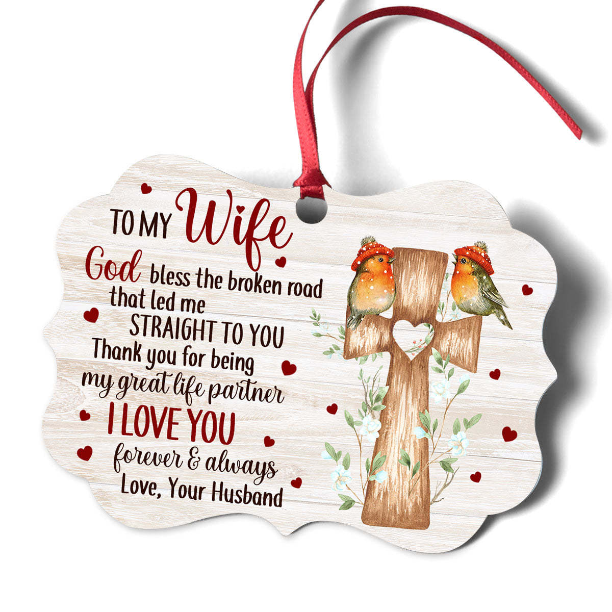 To My Wife Memorial Ornament " I Love You Forever And Always" Christmas Memorial Home Decor-Jessemade AU