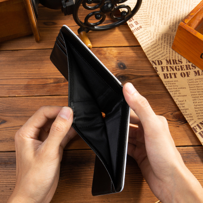 Personalised Leather Wallet Engraved Photo Short Purse Custom Folding Wallet Gifts For Him-Jessemade AU