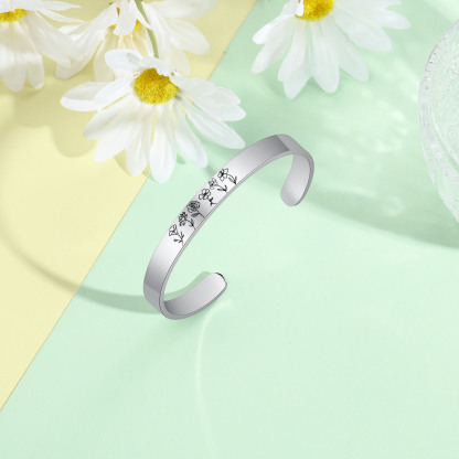 Personalised 6 Birth Flowers Women's Bracelet-Jessemade AU