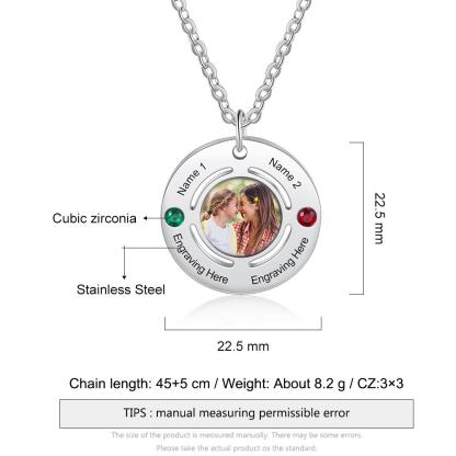 Personalised Birthstone Necklace Custom Photo Necklace Gifts For Her-Jessemade AU