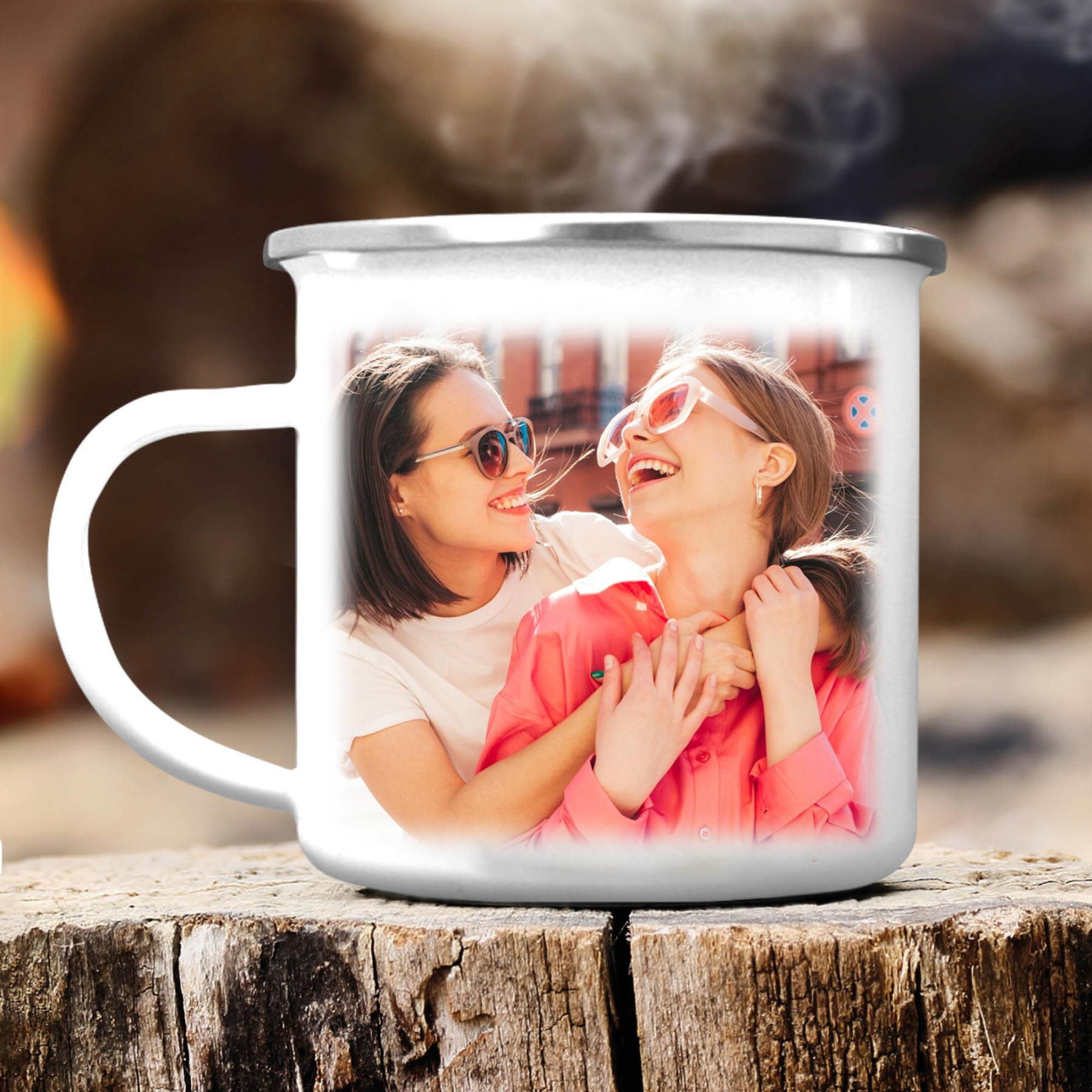 Customised Photo Mug Enamel Cup "Thank You For Being My Unbiological Sister" Personalised Gifts for Besties/Friends-Jessemade AU