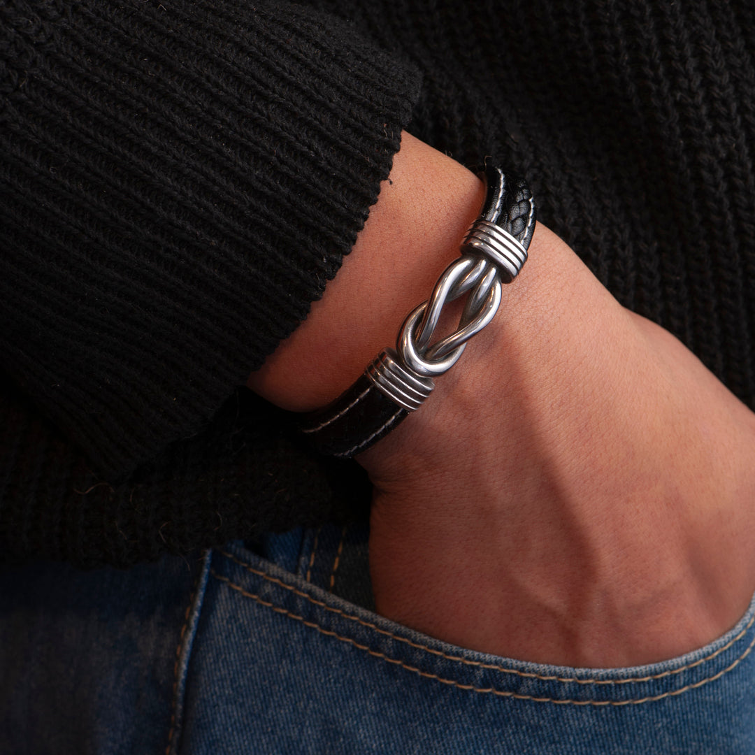 Mother and Son Infinity Knot Leather Bracelet Inspirational Christmas Gifts For Son