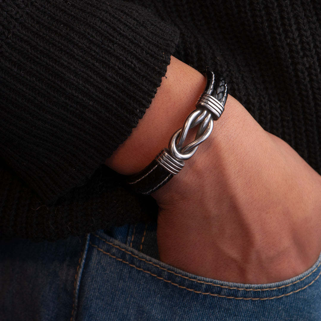 Mother and Son Infinity Knot Leather Bracelet Inspirational Christmas Gifts For Son