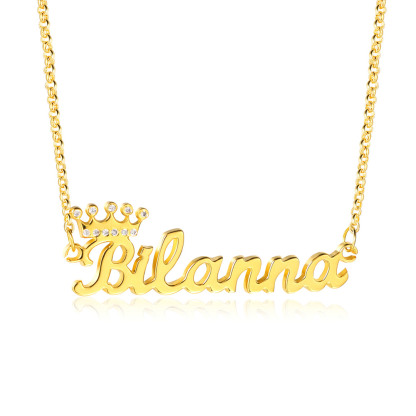 Personalised Crown Necklace Custom 1 Name Necklace Gift For Women-Jessemade AU