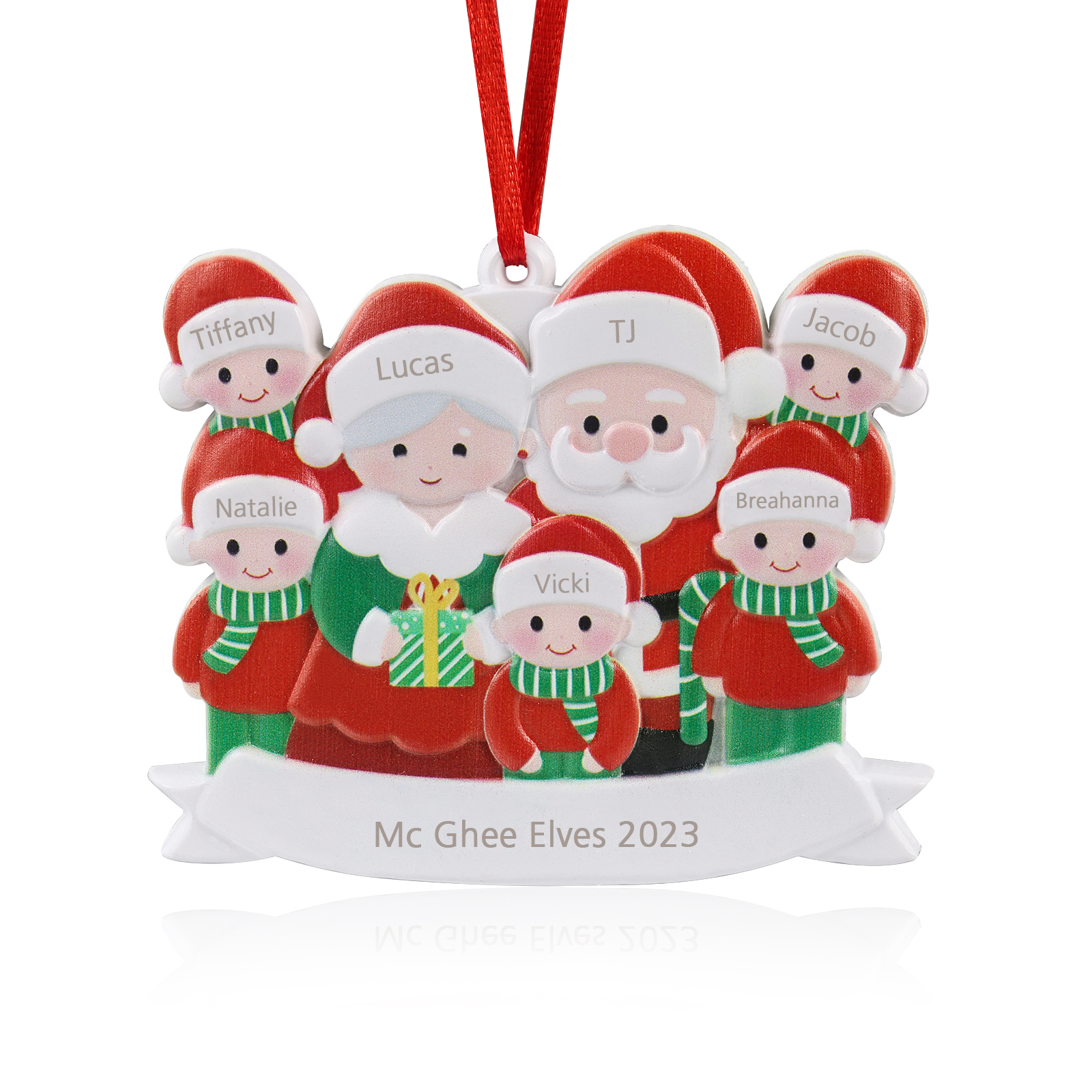 7 Names - Personalised Resin Santa Claus Hanging Ornaments Customised Name & Text Christmas Ornament Gift for Family Friends-Jessemade AU