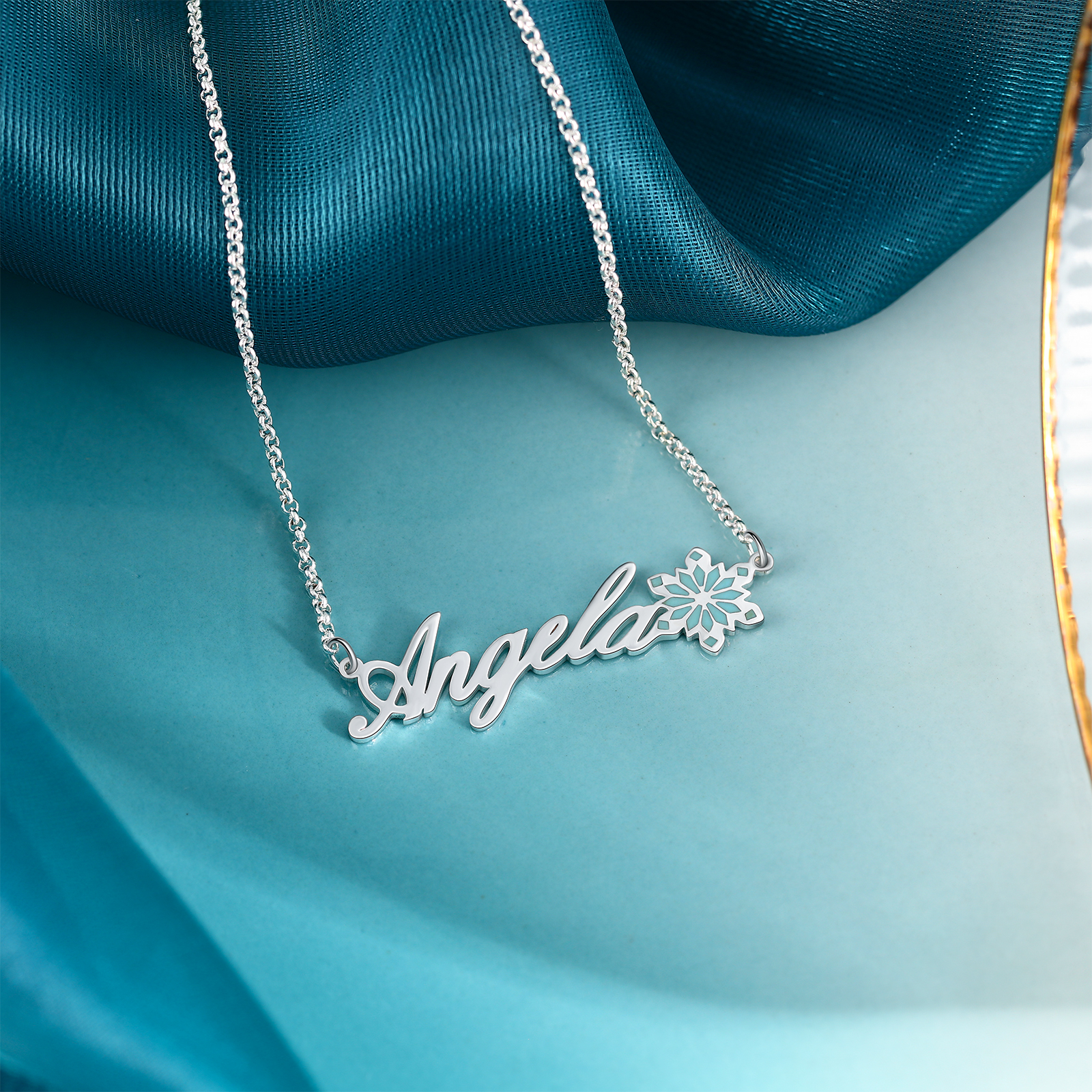 Personalised Snowflake Necklace Custom 1 Name Necklace Gift For Her-Jessemade AU