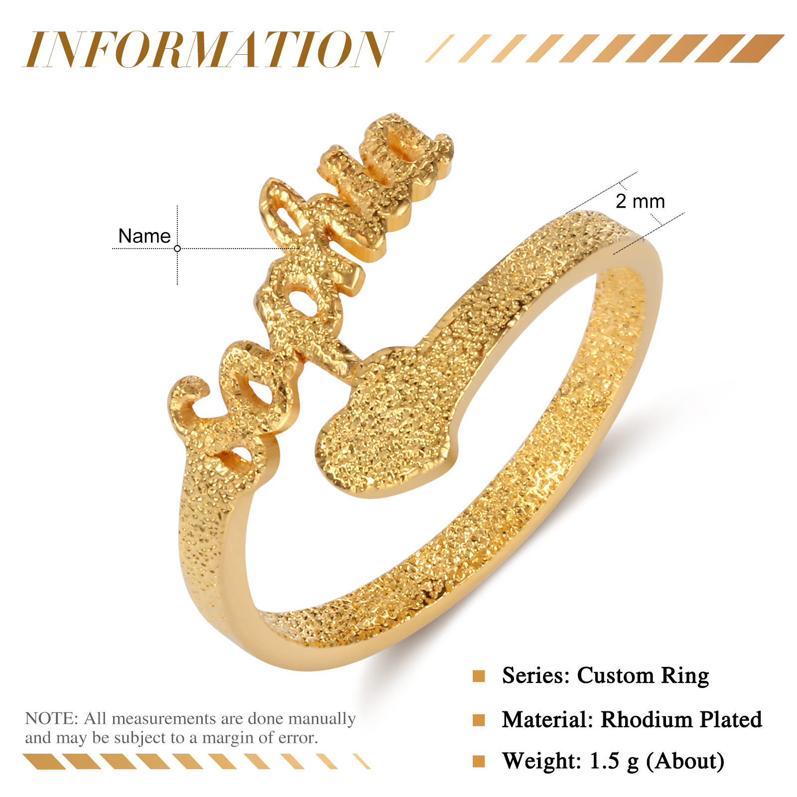 Personalised Family Name Ring Custom 1 Names Gifts For Women-Jessemade AU