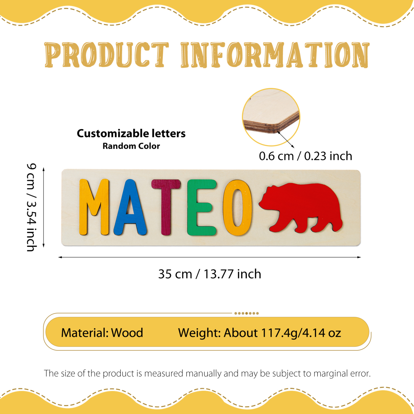 Personalised Kid's Wooden Name Alphabet Puzzle Toy for Toddlers Early Learning Child Toy-Jessemade AU