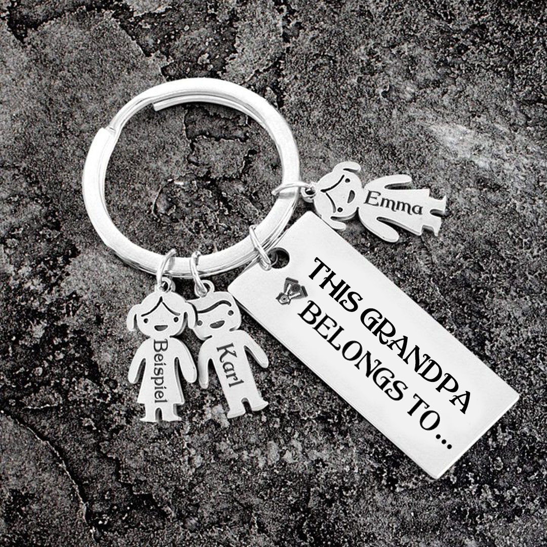 3 Names-Personalised 3 Children's Name Keychain-To My Dad-Gift Box Gift Card Set-Jessemade AU