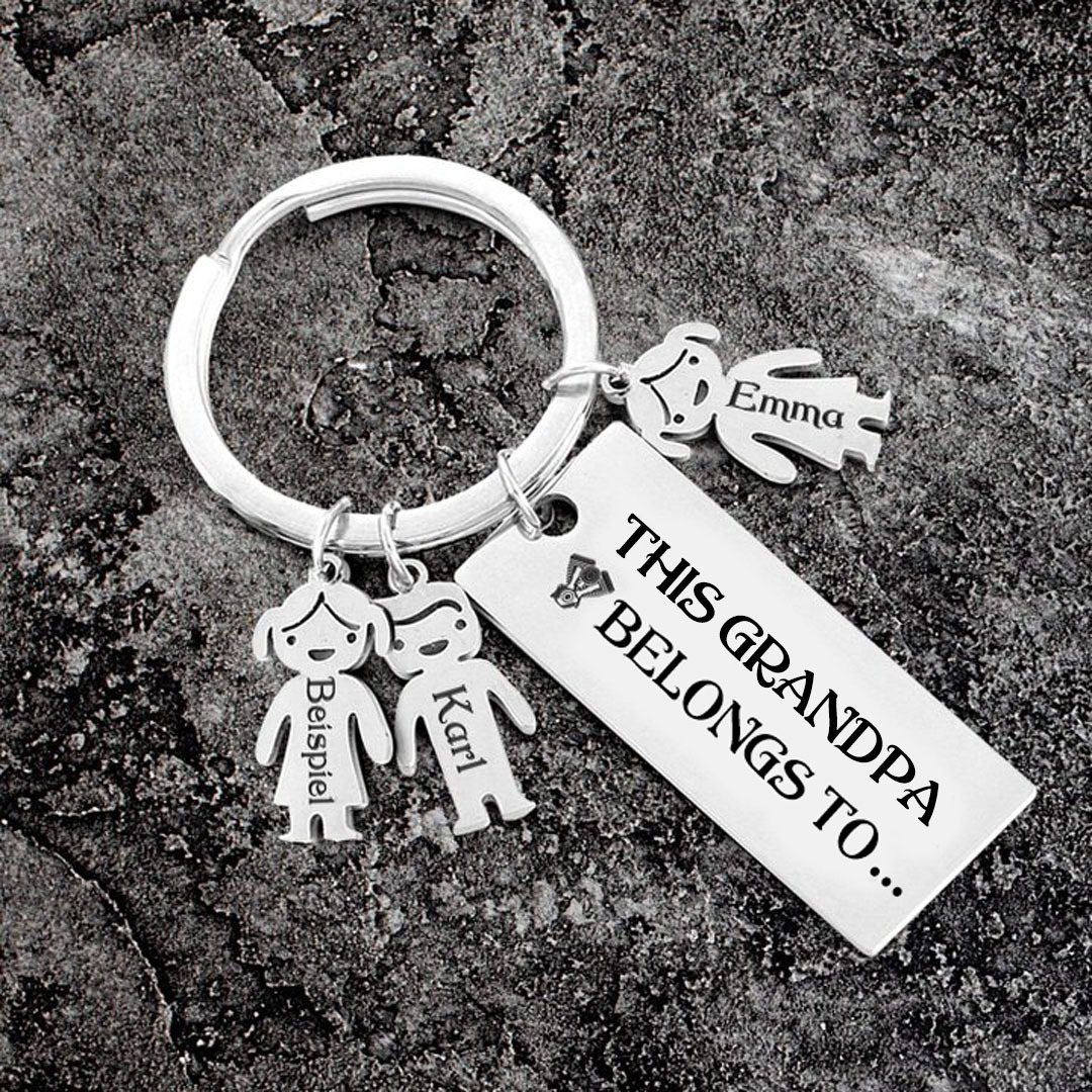 3 Names-Personalised 3 Children's Name Keychain-To My Dad-Gift Box Gift Card Set-Jessemade AU