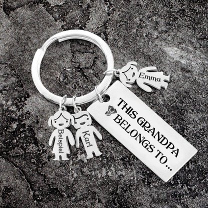 3 Names-Personalised 3 Children's Name Keychain-To My Dad-Gift Box Gift Card Set-Jessemade AU