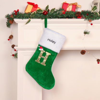 Christmas Letter Stockings Ornaments Custom 1 Name Fireplace Sock Decor Personalised Gifts for Family Friends-Jessemade AU